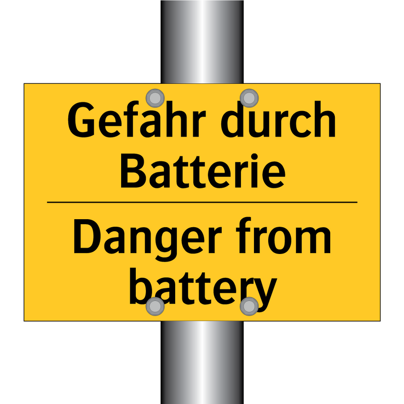 Gefahr durch Batterie - Danger from battery