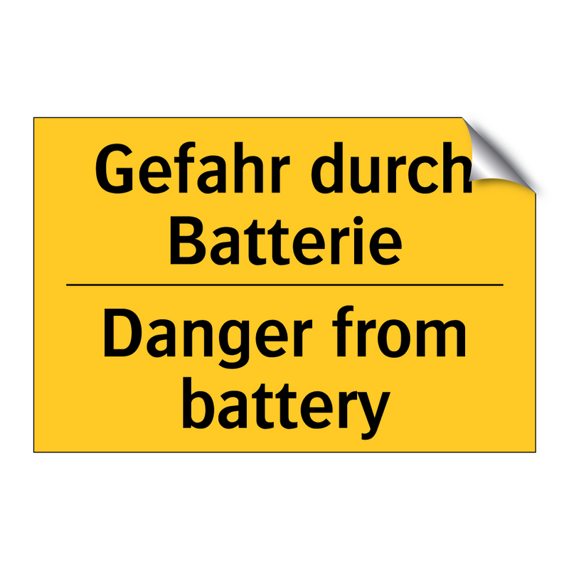 Gefahr durch Batterie - Danger from battery