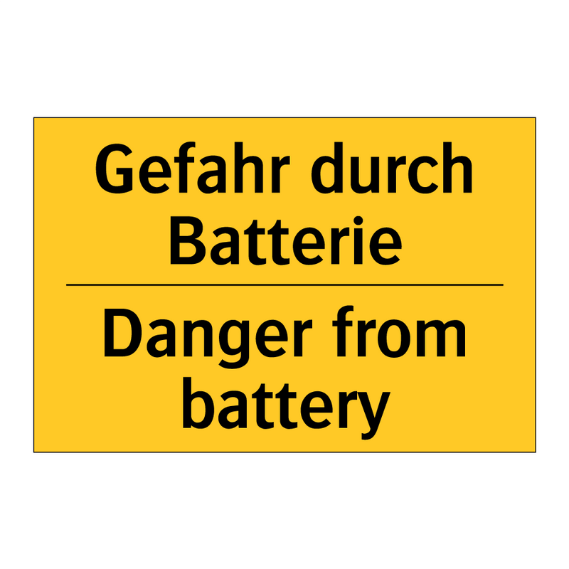 Gefahr durch Batterie - Danger from battery