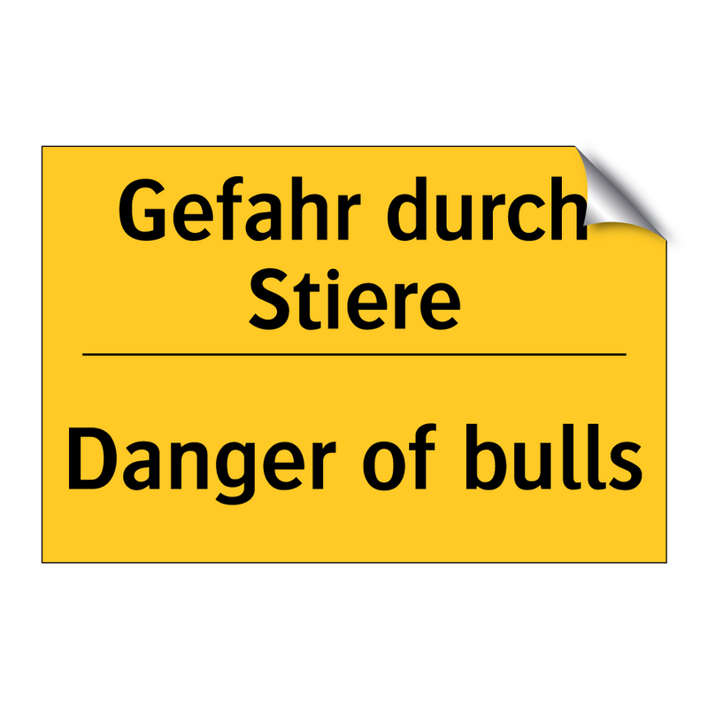 Gefahr durch Stiere - Danger of bulls