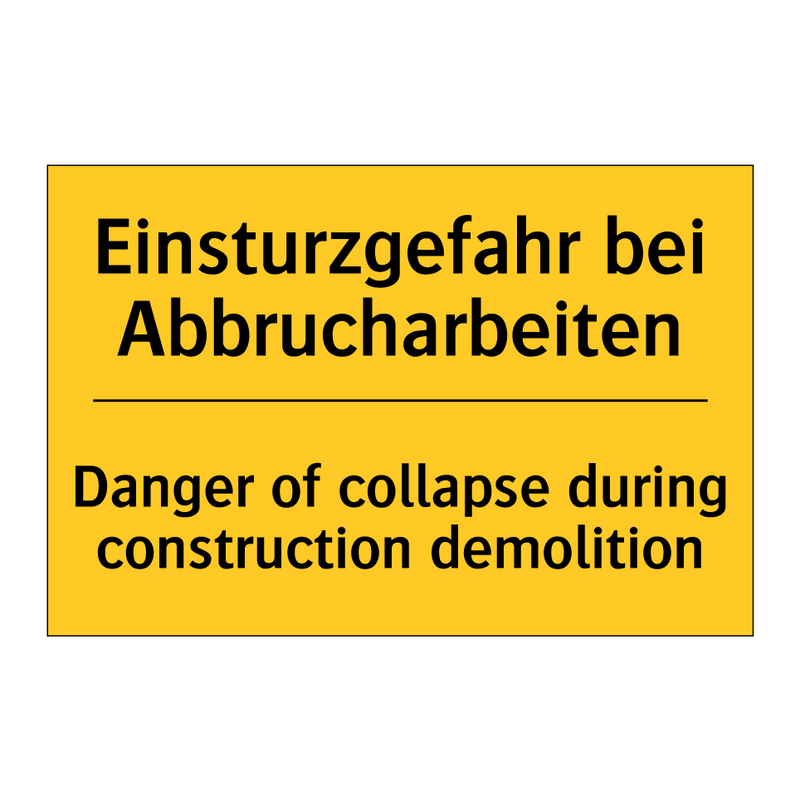 Einsturzgefahr bei Abbrucharbeiten/.../ - Danger of collapse during construction /.../