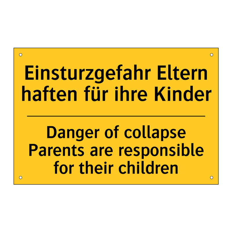 Einsturzgefahr Eltern haften für /.../ - Danger of collapse Parents are /.../