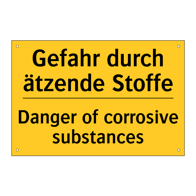 Gefahr durch ätzende Stoffe - Danger of corrosive substances