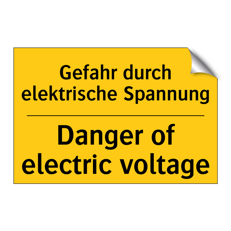 Gefahr durch elektrische Spannung/.../ - Danger of electric voltage
