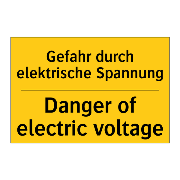 Gefahr durch elektrische Spannung/.../ - Danger of electric voltage