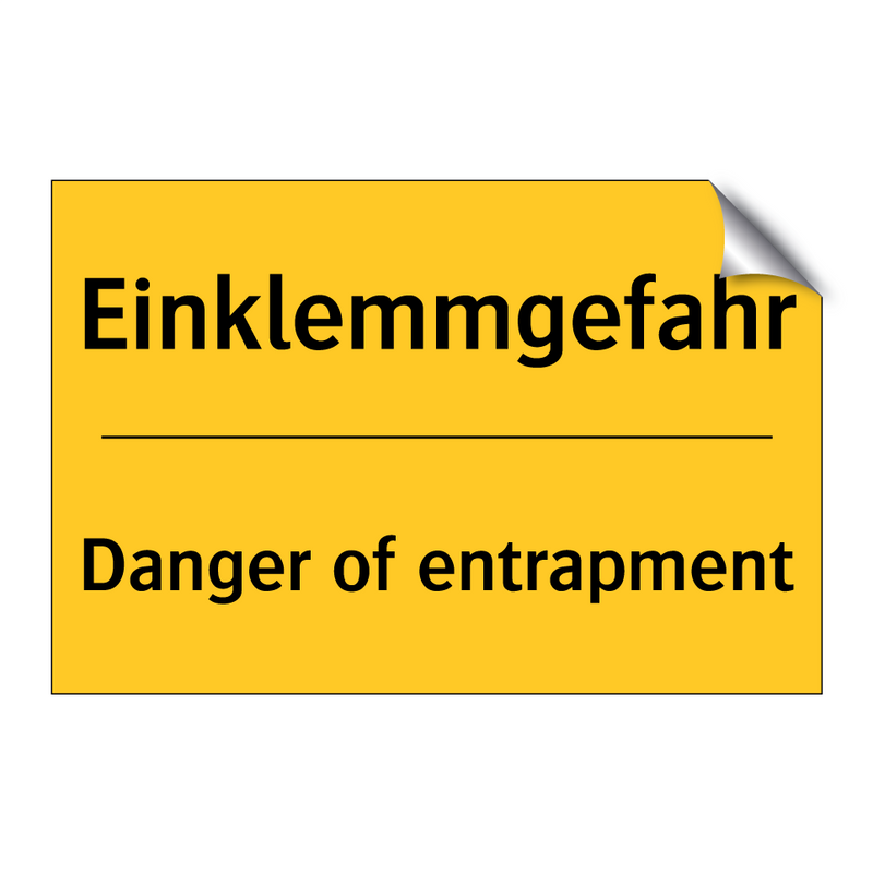 Einklemmgefahr - Danger of entrapment
