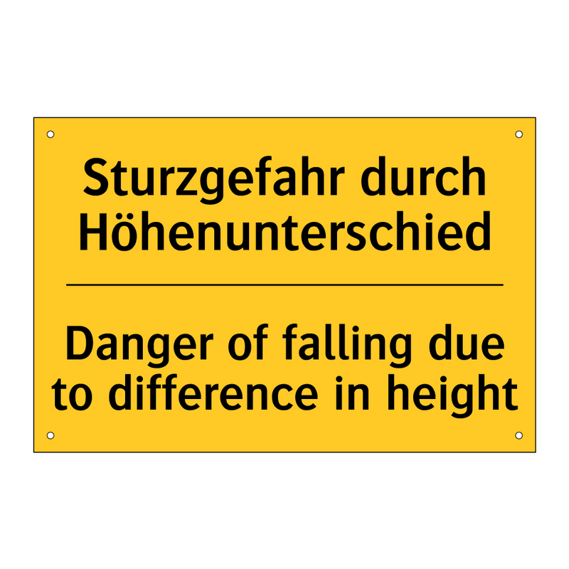 Sturzgefahr durch Höhenunterschied/.../ - Danger of falling due to difference /.../