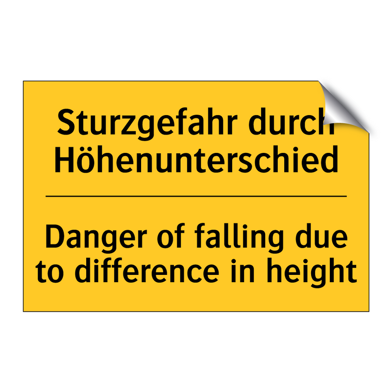 Sturzgefahr durch Höhenunterschied/.../ - Danger of falling due to difference /.../