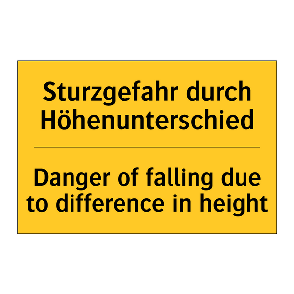 Sturzgefahr durch Höhenunterschied/.../ - Danger of falling due to difference /.../