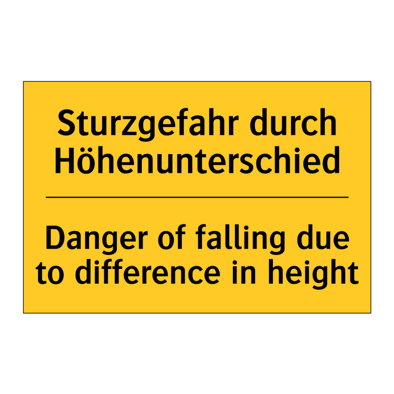 Sturzgefahr durch Höhenunterschied/.../ - Danger of falling due to difference /.../