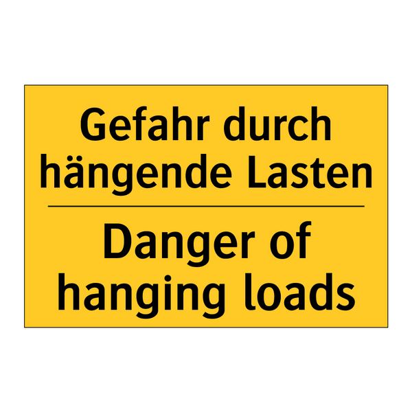 Gefahr durch hängende Lasten - Danger of hanging loads