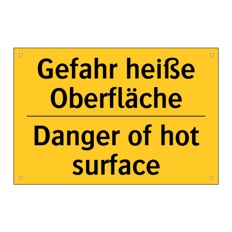 Gefahr heiße Oberfläche - Danger of hot surface