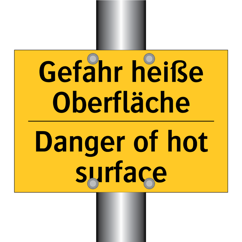 Gefahr heiße Oberfläche - Danger of hot surface