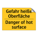 Gefahr heiße Oberfläche - Danger of hot surface