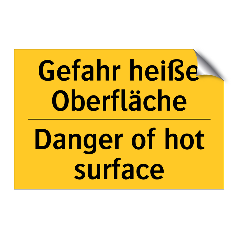 Gefahr heiße Oberfläche - Danger of hot surface