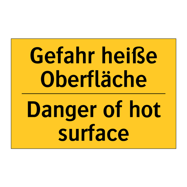 Gefahr heiße Oberfläche - Danger of hot surface