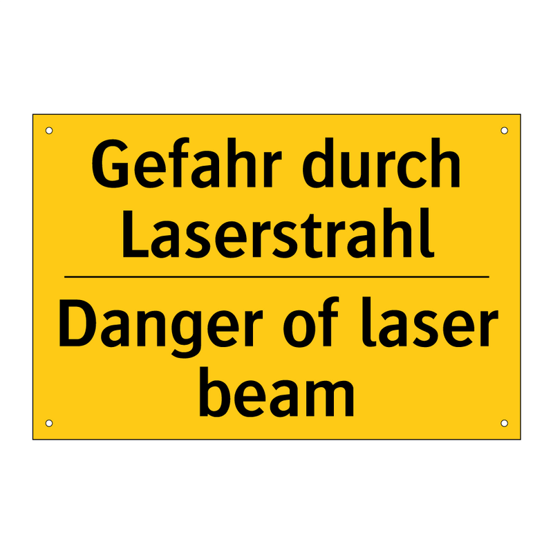 Gefahr durch Laserstrahl - Danger of laser beam