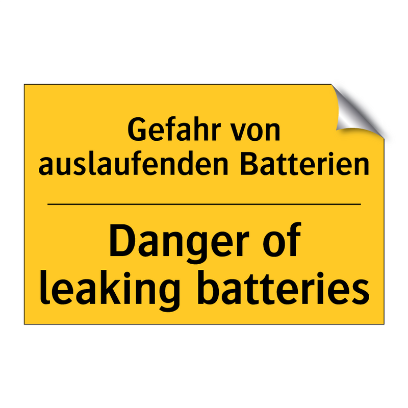 Gefahr von auslaufenden Batterien/.../ - Danger of leaking batteries
