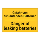 Gefahr von auslaufenden Batterien/.../ - Danger of leaking batteries