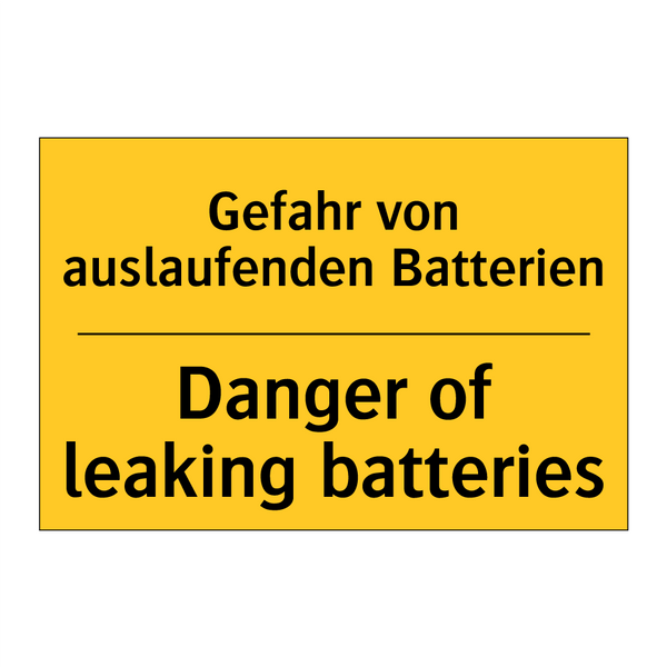 Gefahr von auslaufenden Batterien/.../ - Danger of leaking batteries