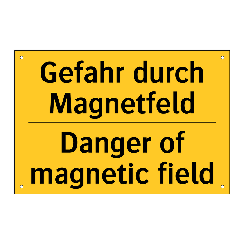 Gefahr durch Magnetfeld - Danger of magnetic field