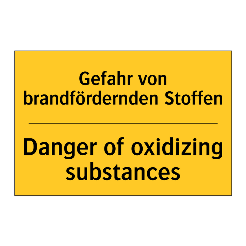 Gefahr von brandfördernden Stoffen/.../ - Danger of oxidizing substances