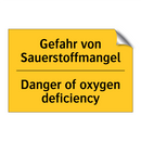 Gefahr von Sauerstoffmangel - Danger of oxygen deficiency