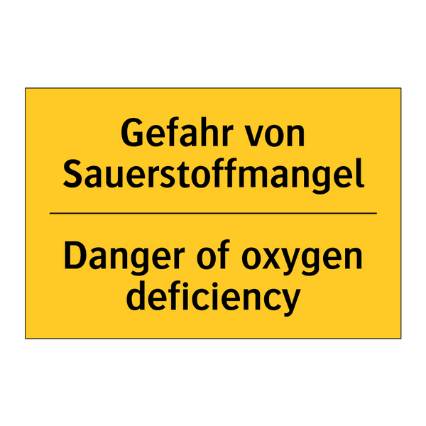Gefahr von Sauerstoffmangel - Danger of oxygen deficiency