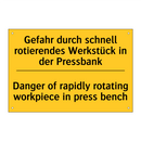 Gefahr durch schnell rotierendes /.../ - Danger of rapidly rotating workpiece /.../