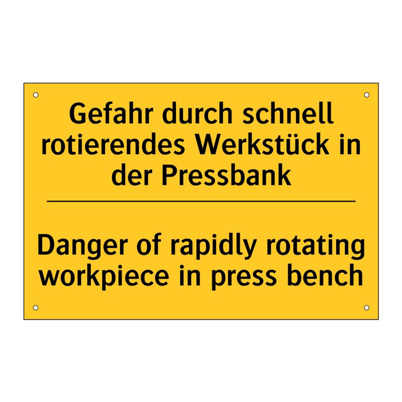 Gefahr durch schnell rotierendes /.../ - Danger of rapidly rotating workpiece /.../