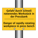 Gefahr durch schnell rotierendes /.../ - Danger of rapidly rotating workpiece /.../