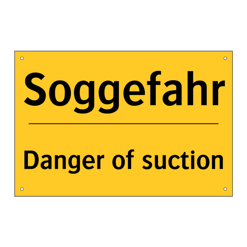 Soggefahr - Danger of suction