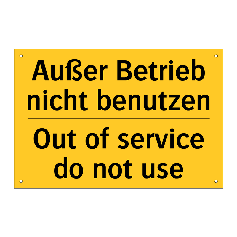 Außer Betrieb nicht benutzen - Out of service do not use