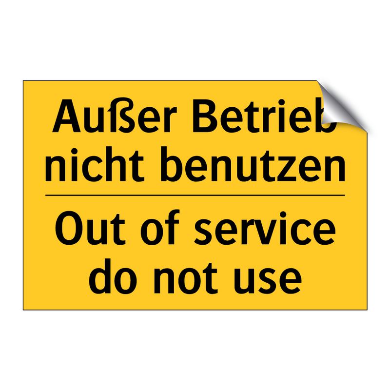 Außer Betrieb nicht benutzen - Out of service do not use