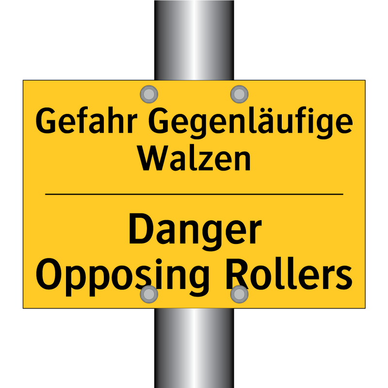Gefahr Gegenläufige Walzen - Danger Opposing Rollers