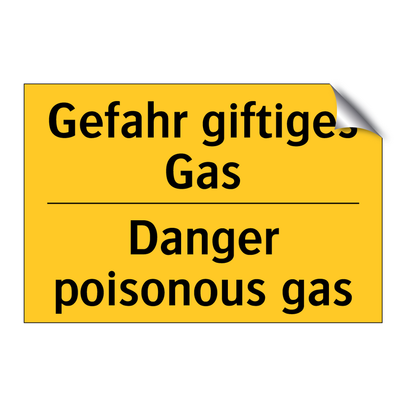 Gefahr giftiges Gas - Danger poisonous gas