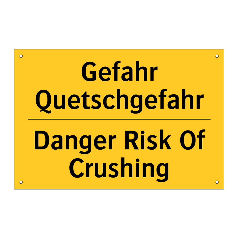 Gefahr Quetschgefahr - Danger Risk Of Crushing