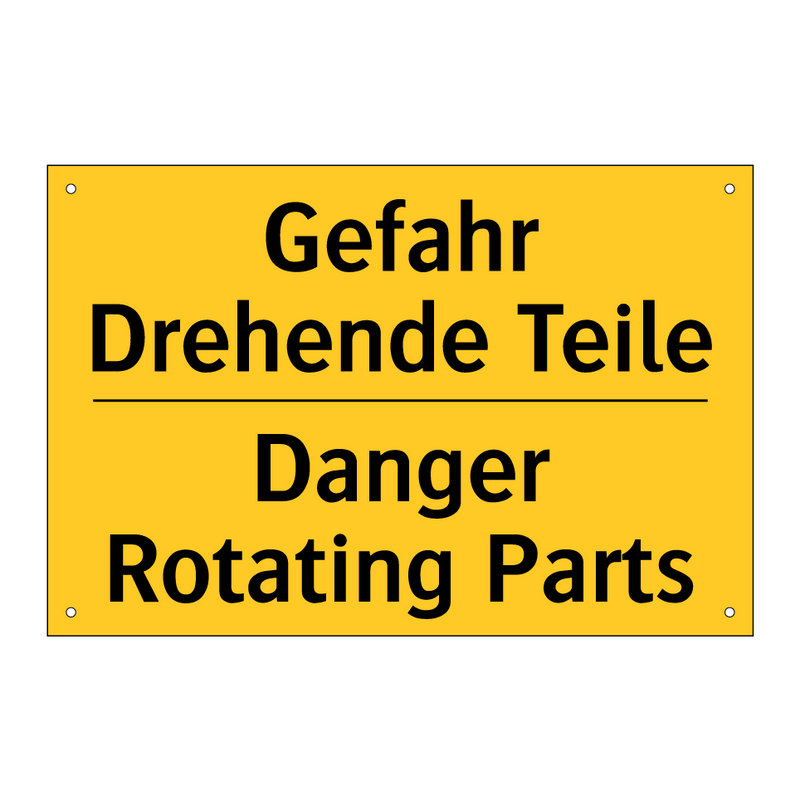 Gefahr Drehende Teile - Danger Rotating Parts