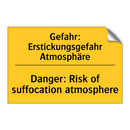 Gefahr: Erstickungsgefahr Atmosphäre/.../ - Danger: Risk of suffocation atmosphere/.../