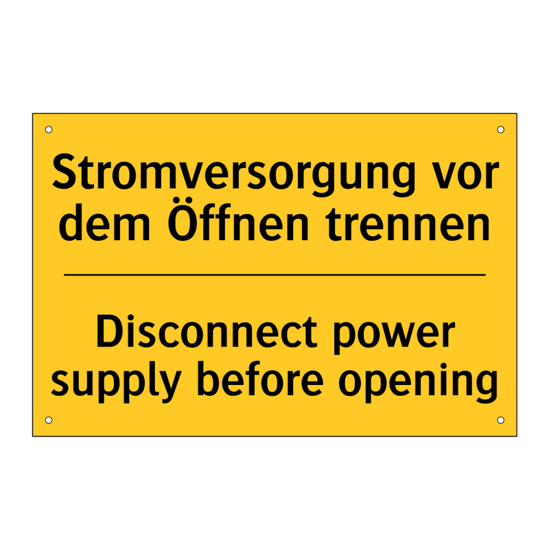 Stromversorgung vor dem Öffnen /.../ - Disconnect power supply before /.../