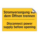 Stromversorgung vor dem Öffnen /.../ - Disconnect power supply before /.../