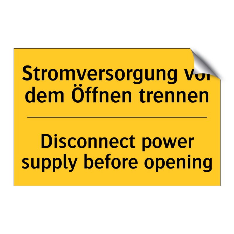 Stromversorgung vor dem Öffnen /.../ - Disconnect power supply before /.../