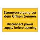 Stromversorgung vor dem Öffnen /.../ - Disconnect power supply before /.../