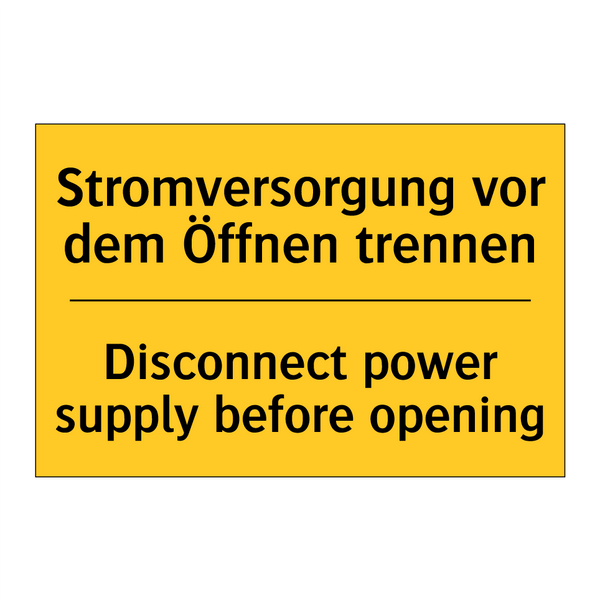 Stromversorgung vor dem Öffnen /.../ - Disconnect power supply before /.../