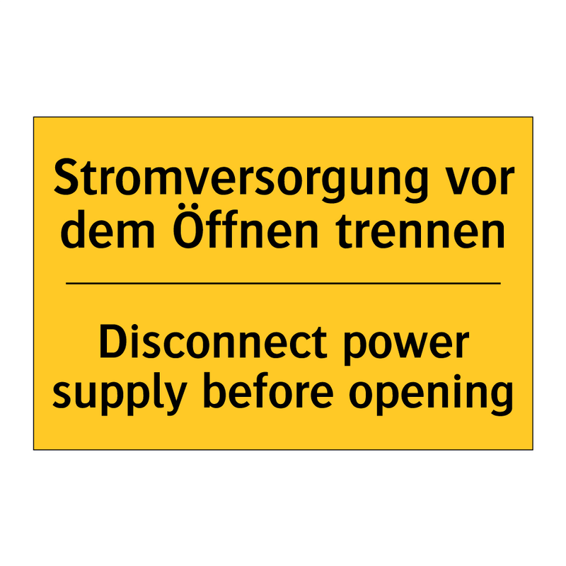 Stromversorgung vor dem Öffnen /.../ - Disconnect power supply before /.../
