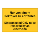Nur von einem Elektriker zu entfernen./.../ - Disconnected Only to be removed /.../