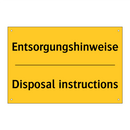 Entsorgungshinweise - Disposal instructions