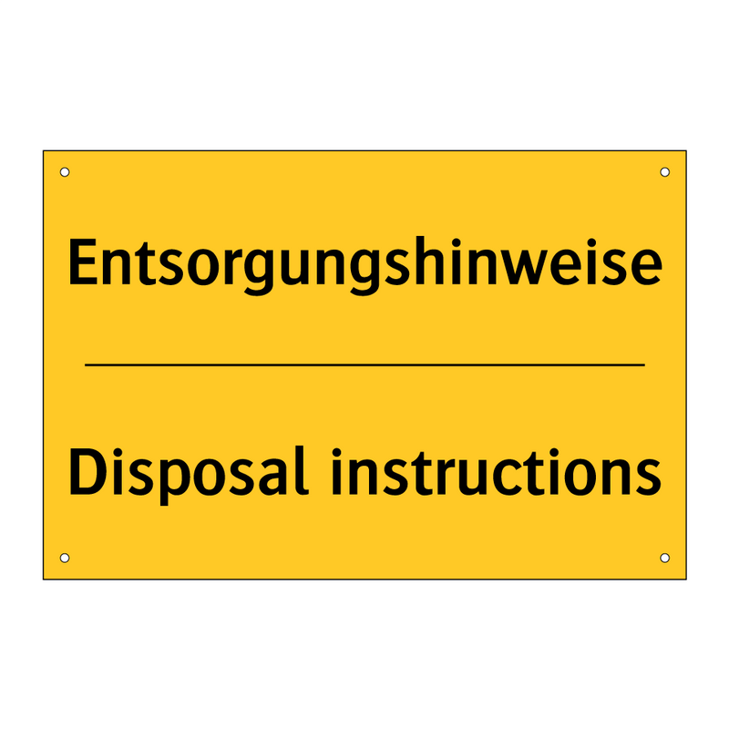 Entsorgungshinweise - Disposal instructions