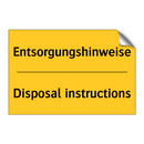 Entsorgungshinweise - Disposal instructions