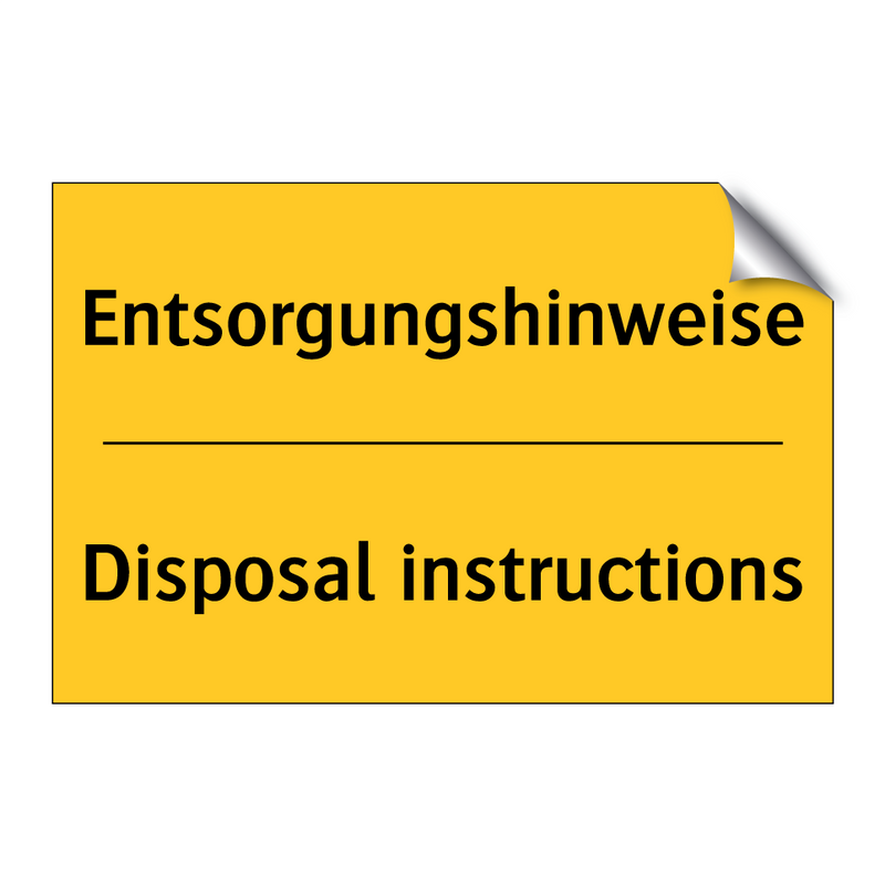 Entsorgungshinweise - Disposal instructions